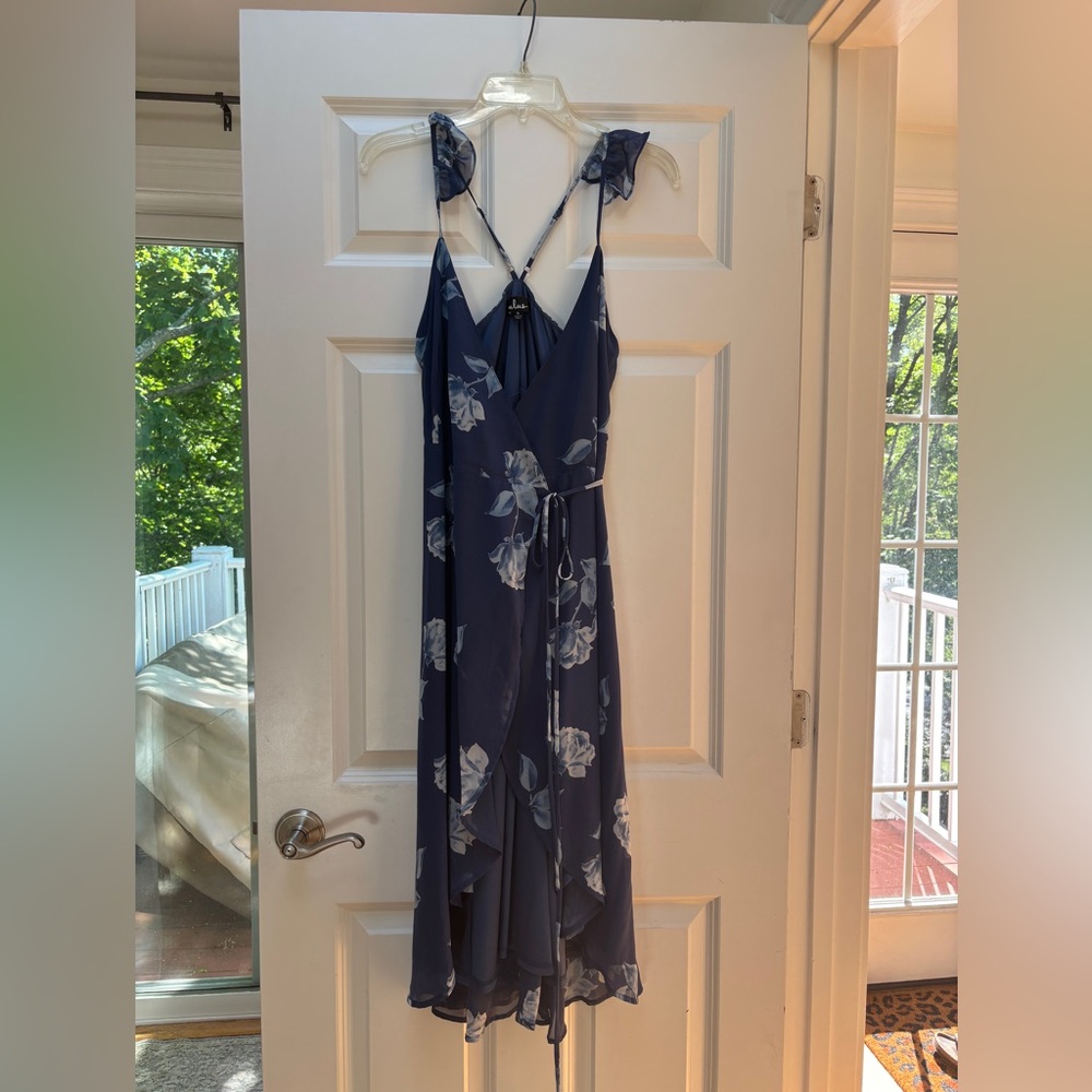Lulu's Blue High Low Wrap Sundress
